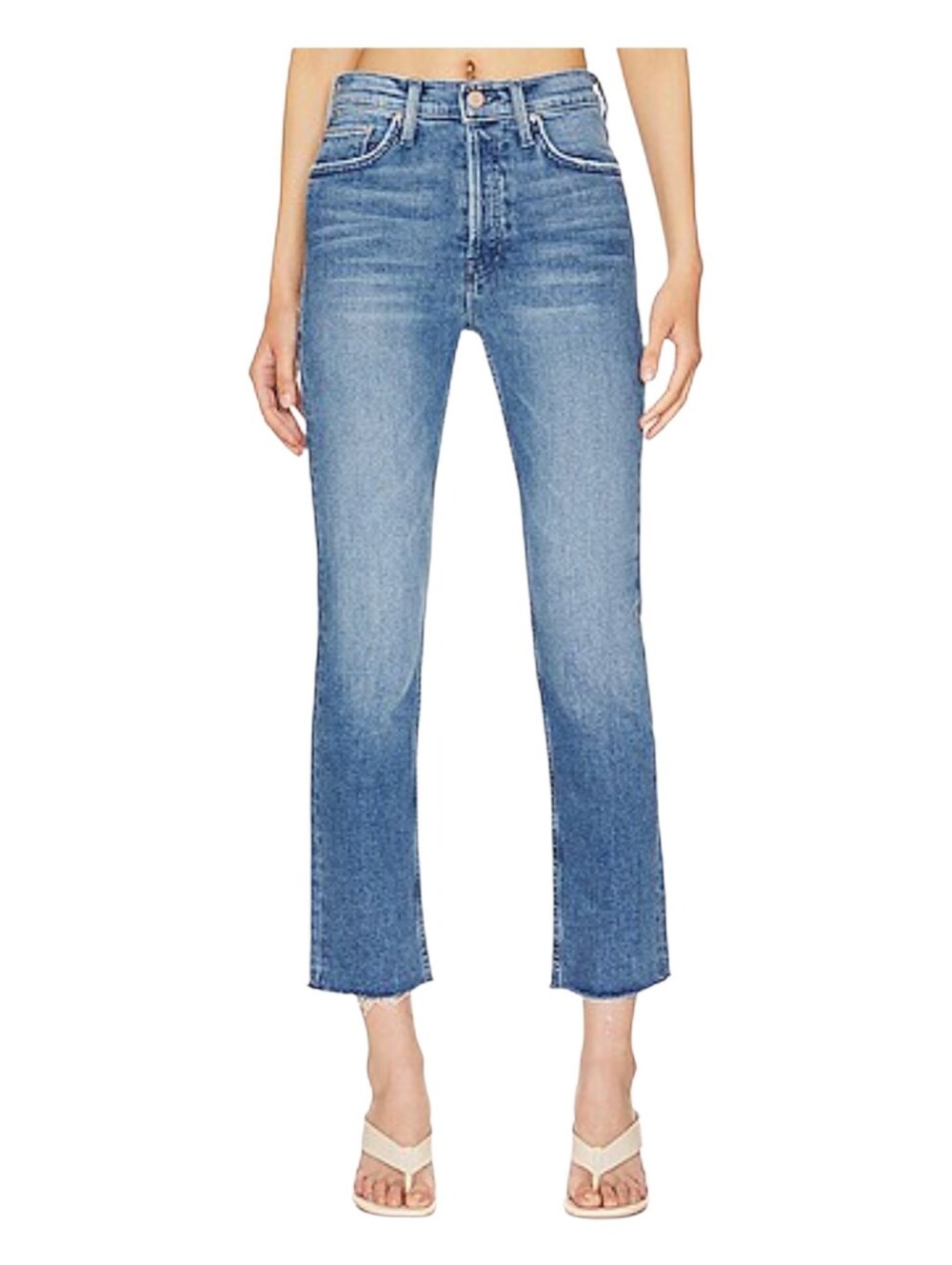 Mother Womens Out Of Town Wash The Tomcat Ankle Fray Denim Jeans Size 26